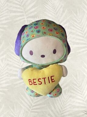 Sanrio Plush Doll with Yellow "BESTIE" Heart - Mint, Purple, Yellow